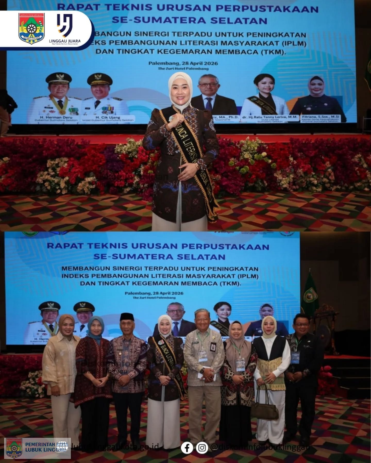 ‎Wawako dan Bunda Literasi Hadiri Ratek Urusan Perpustakaan se-Sumsel