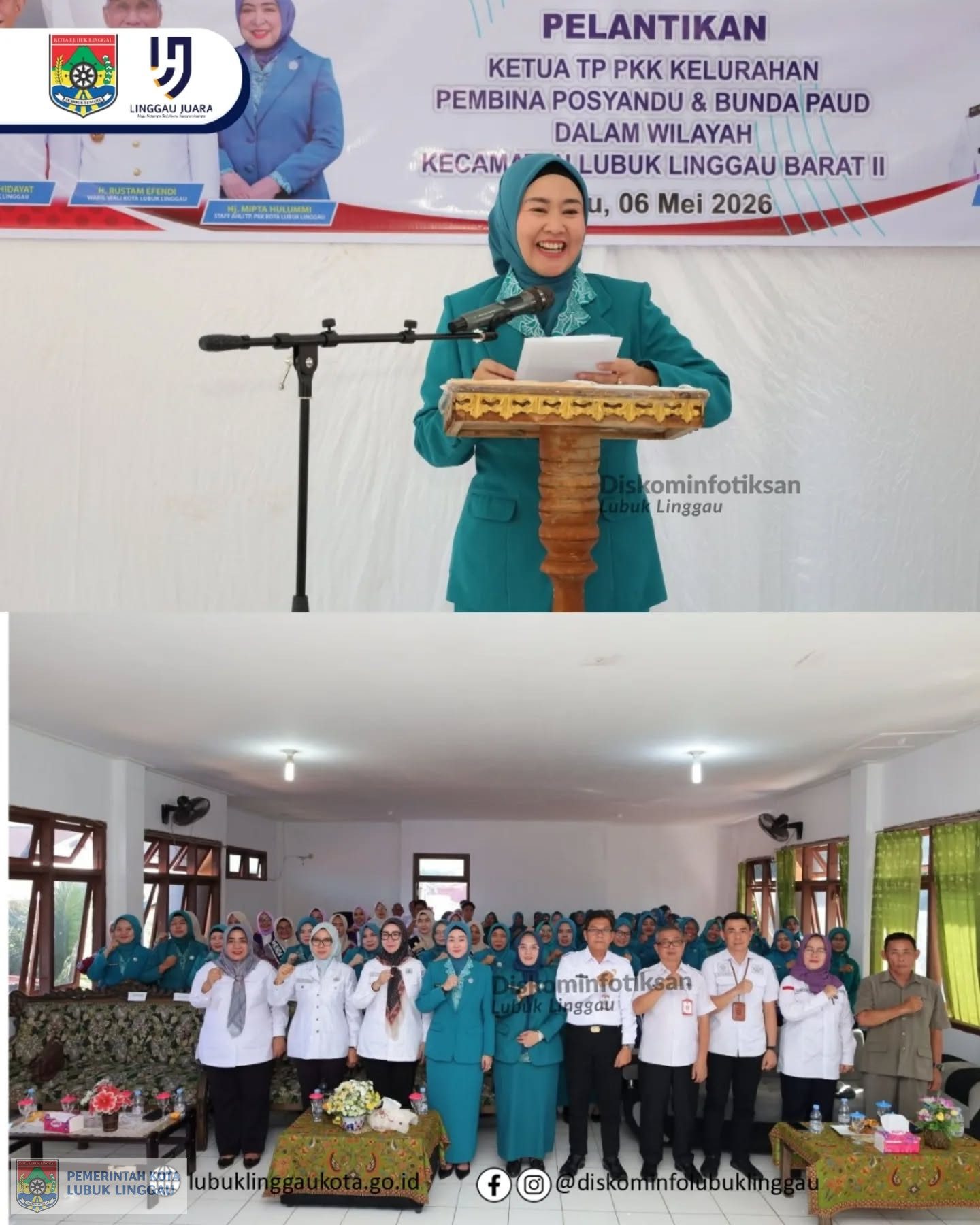 Ketua PKK Hadiri Pelantikan PKK di Kecamatan Lubuklinggau Barat I dan II