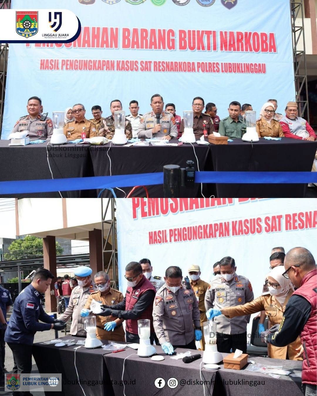 Asisten I Heri Zulianta Wakili Wali Kota Hadiri Pemusnahan Barang Bukti Narkoba di Lubuklinggau