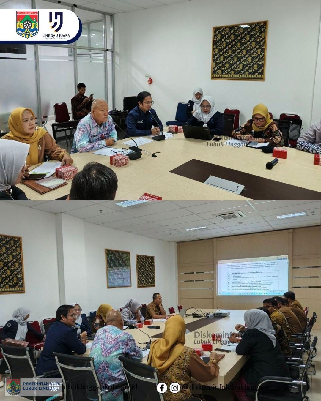 H Rachmat Hidayat memimpin rapat koordinasi pengisian 35 indikator penilaian Kabupaten/Kota Pangan Aman Kota Lubuk Linggau