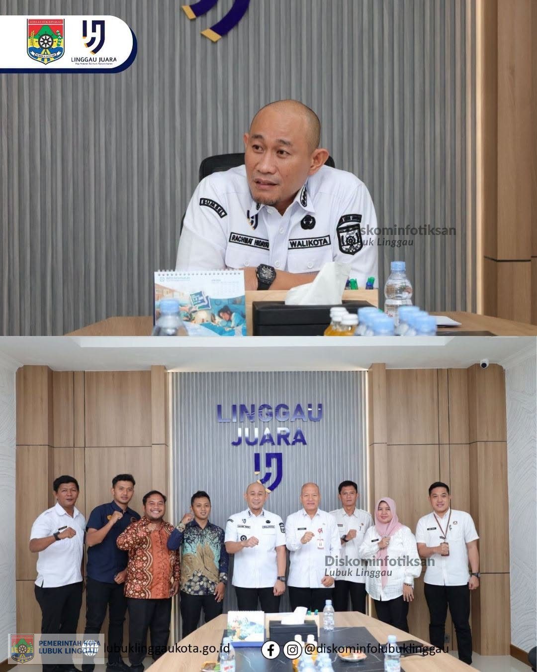Wali Kota Lubuklinggau terima audiensi Asosiasi Futsal Kota Lubuklinggau di ruang kerjanya. 