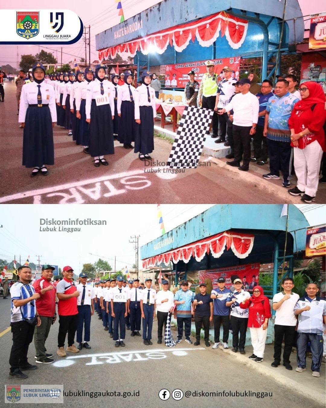 Wakil Wali Kota Lepas Lomba Gerak Jalan Tingkat SMP/MTs Meriahkan HUT ke-81 RI