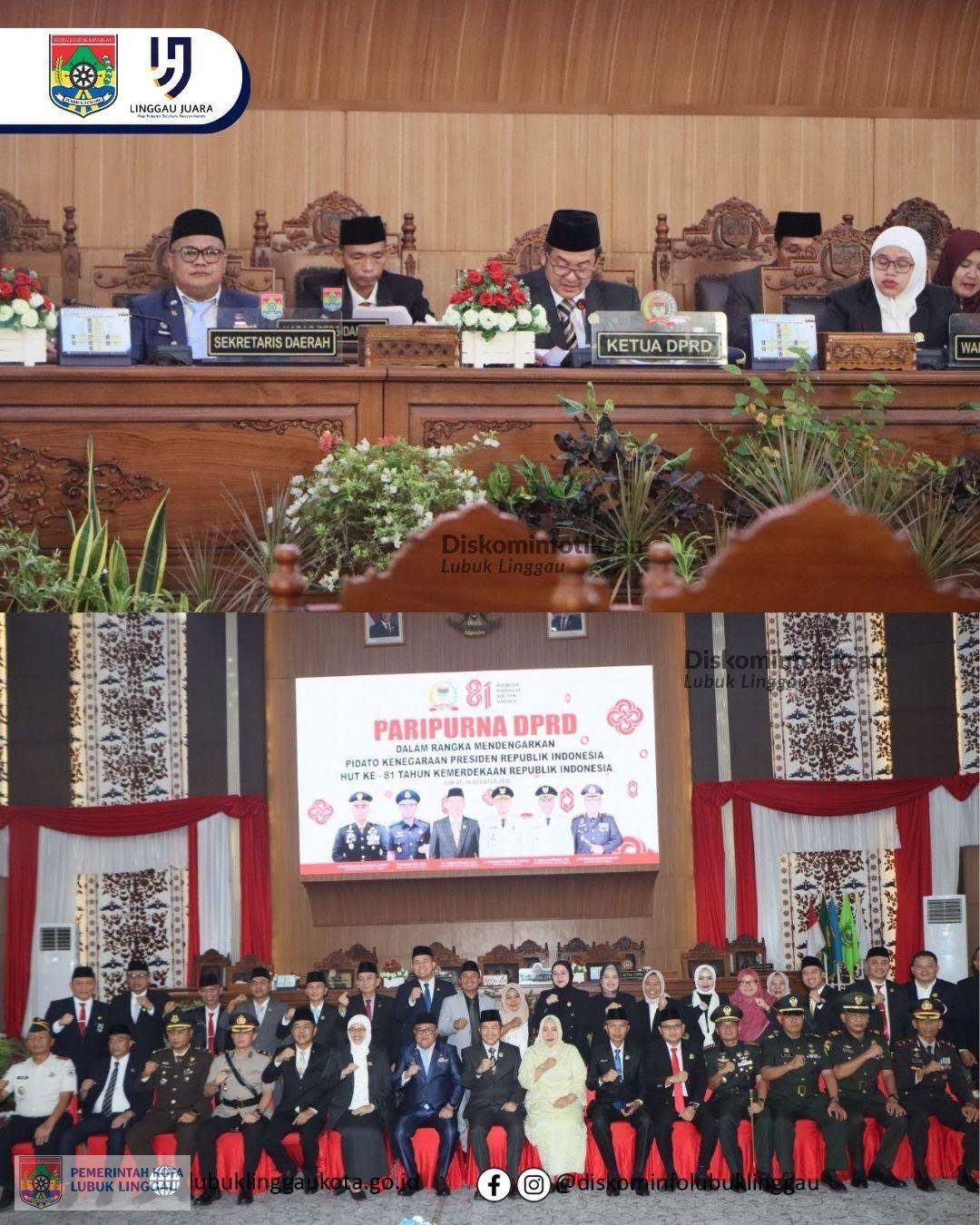 Jajaran Pemkot Lubuk Linggau Hadiri dan Ikuti Acara Mendengarkan Pidato Kenegaraan