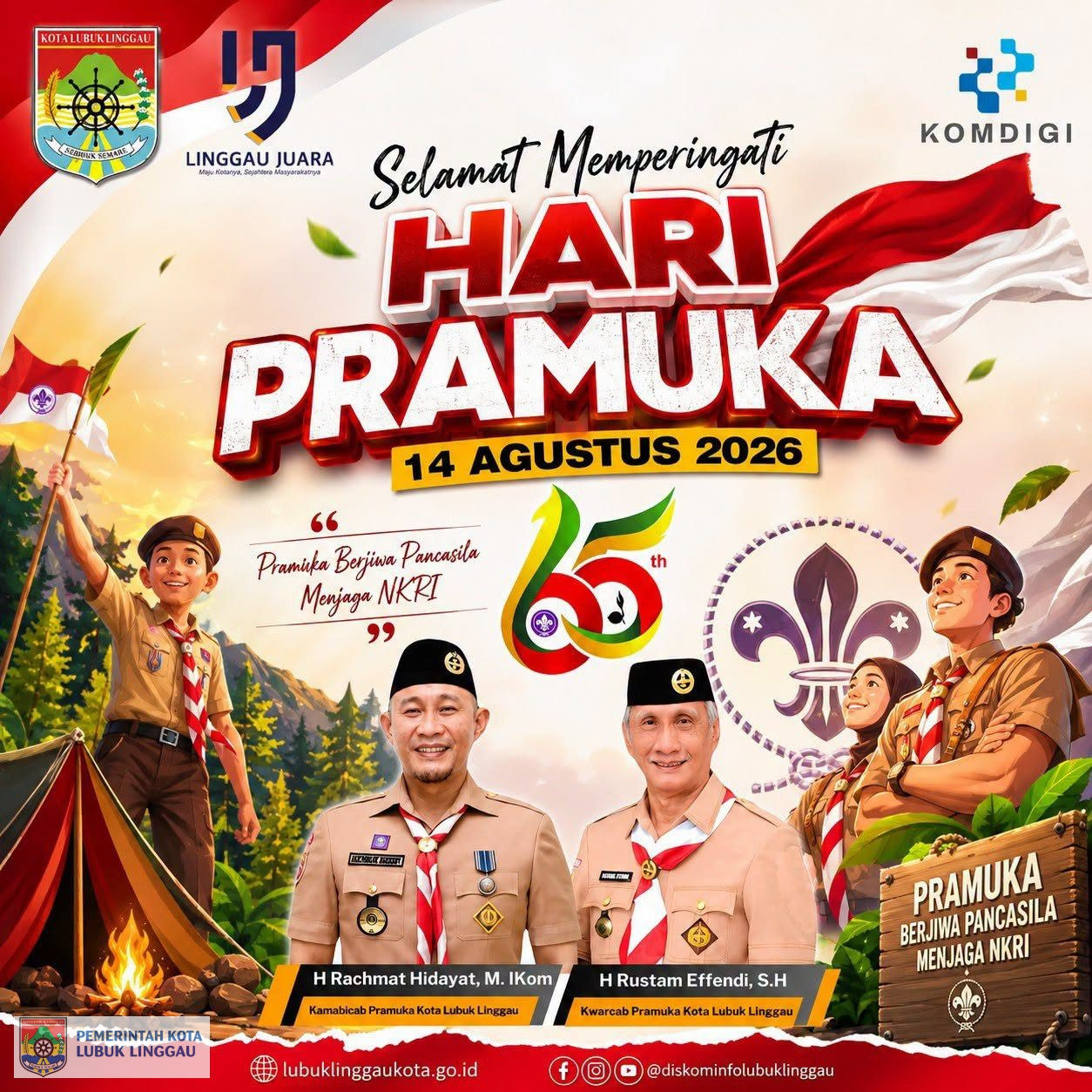 🇮🇩 SELAMAT MEMPERINGATI HARI PRAMUKA KE-65 🏕️ 14 Agustus 2026