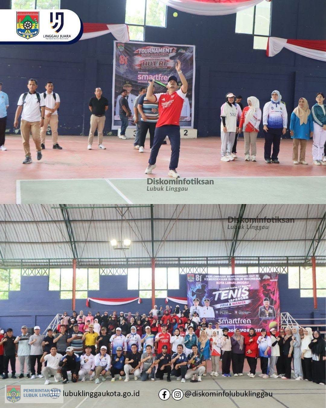Wali Kota Lubuk Linggau Buka Kejuaraan Tenis Lapangan HUT ke-81 RI
