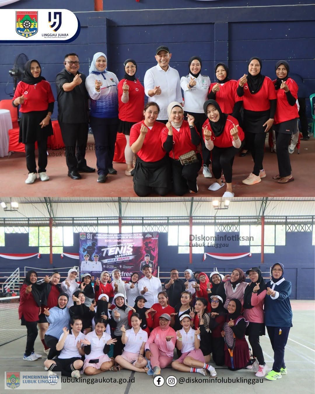Wali Kota Lubuk Linggau, H Rachmat Hidayat membuka Kejuaraan Tenis Lapangan dalam rangka memperingati HUT ke-81