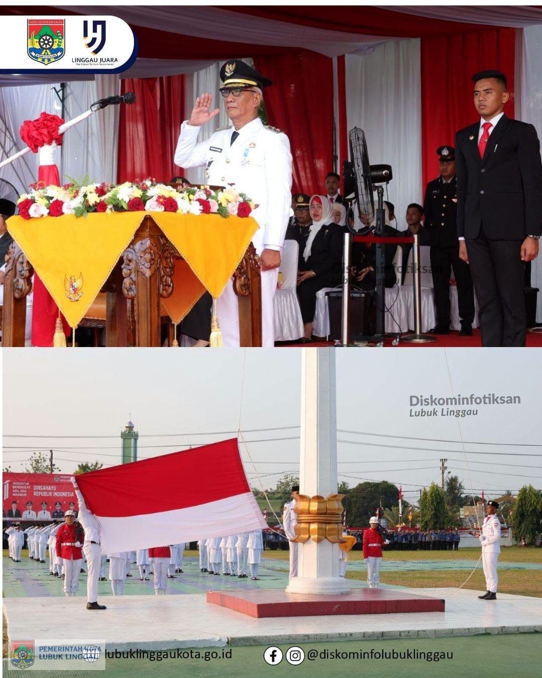 Prosesi Penurunan Bendera Merah Putih Berlangsung Khidmat