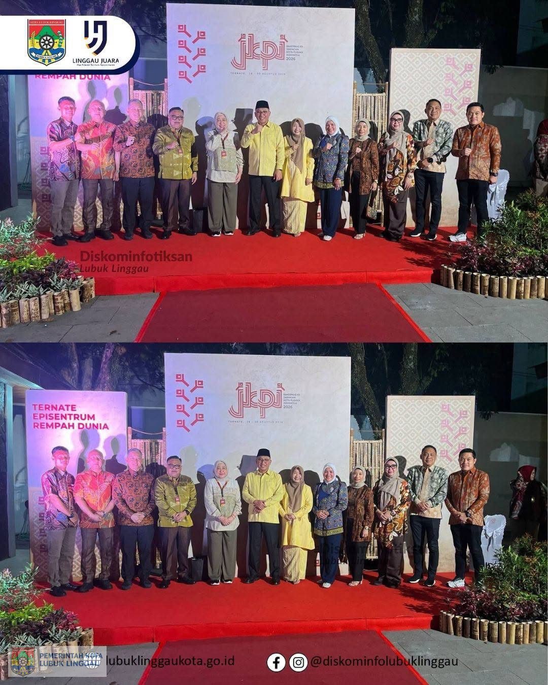 Ketua GOW dan Sekda Lubuk Linggau Hadiri Penyambutan Delegasi Rakernas XII JKPI 
